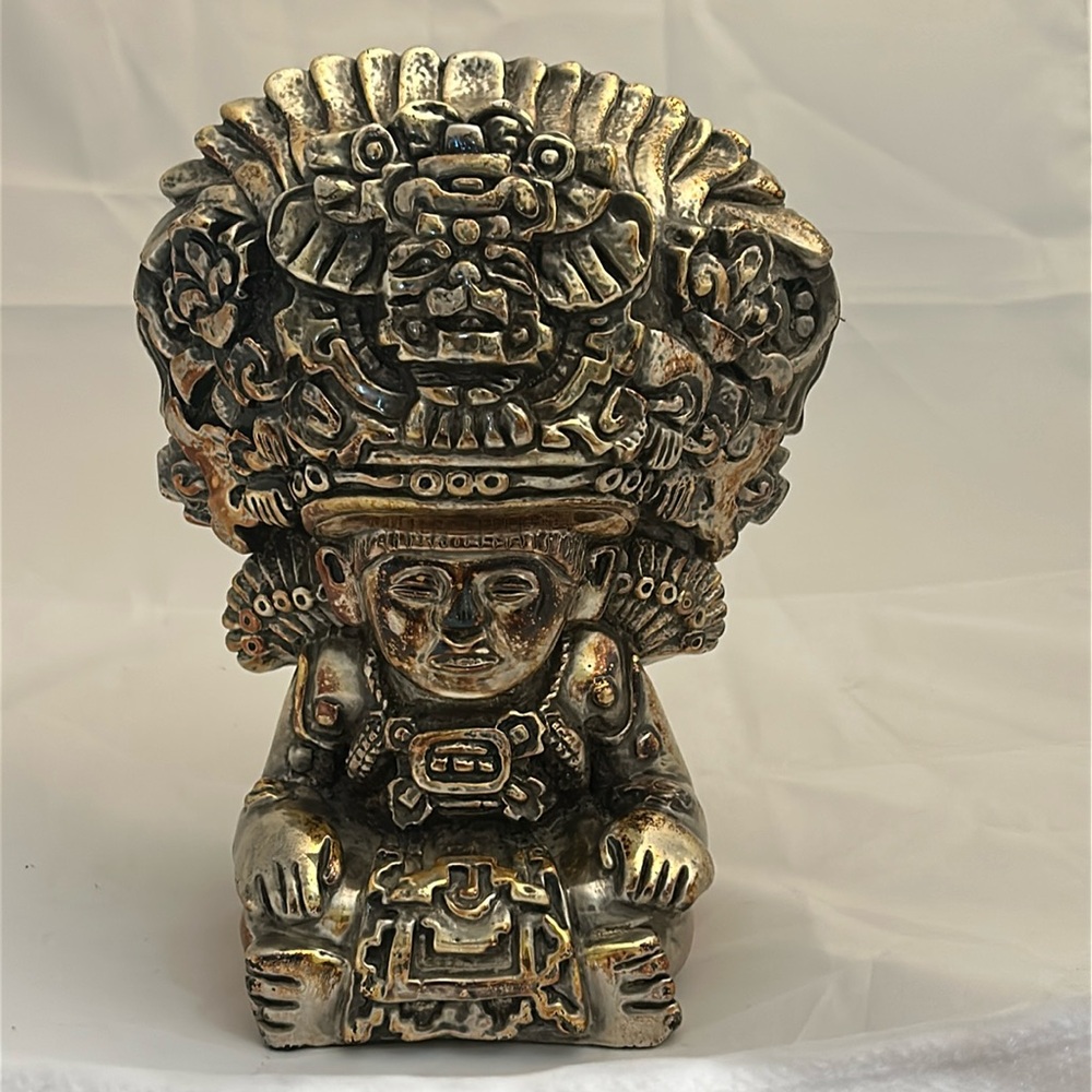 D’Argenta Aztec Zapoteca God of Corn Statue Sculpture Made Mexico